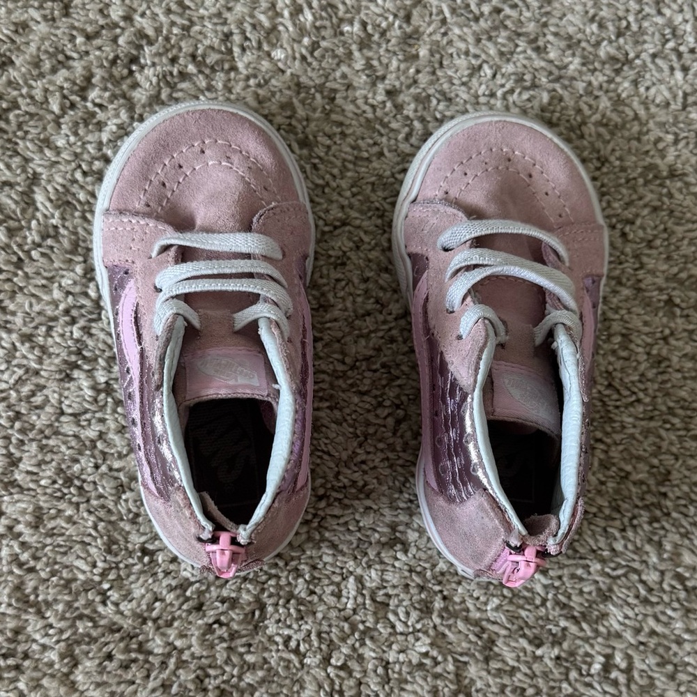 Vans Toddler girls pink heart sneakers shoes size 6 - Picture 12 of 15